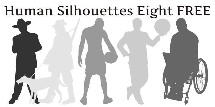 Human silhouettes free eight font